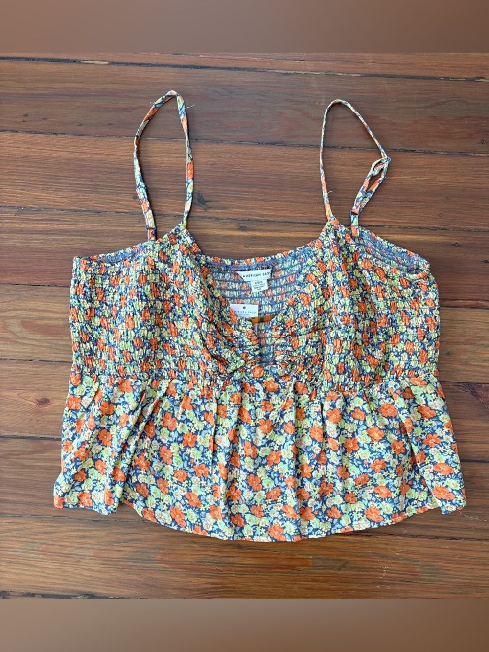 American Eagle smocked cami